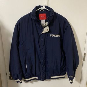 VTG 80s Reebok Cowboys Boys Puffer Jacket L